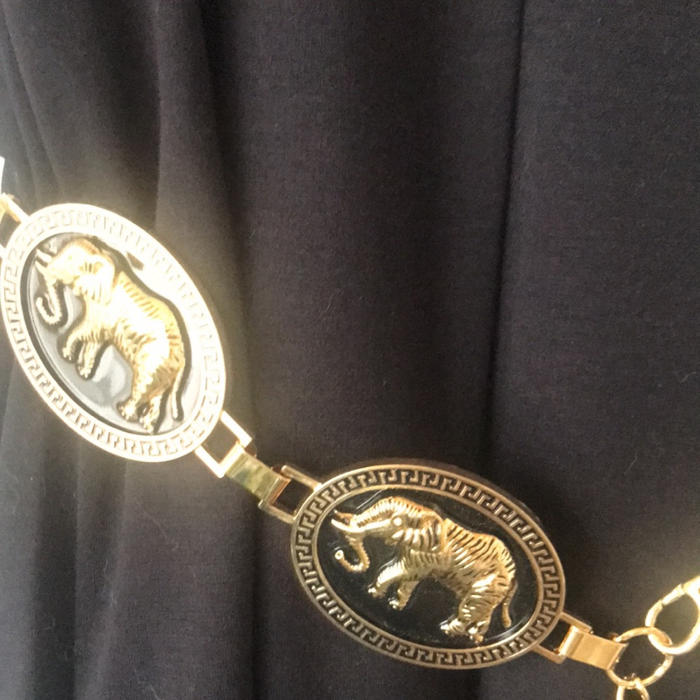 3-Dimensional Elephant Enamel Medallion belt